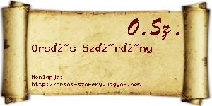 Orsós Szörény névjegykártya